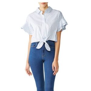 cupcakes & cashmere Light Blue Gingham Button-Down Shirt